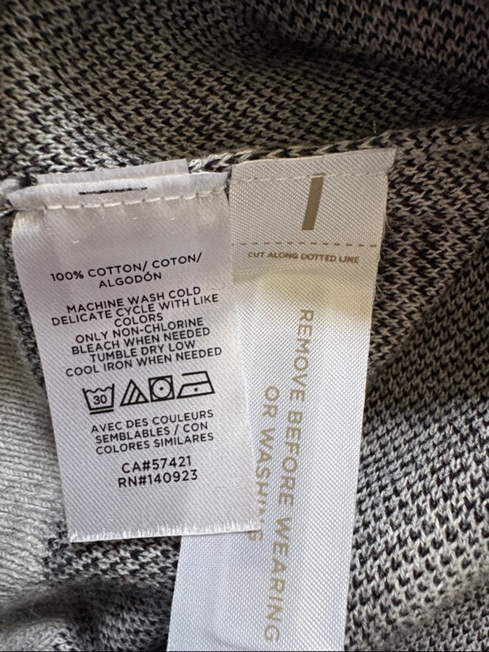 LOFT Gray Crewneck Sweater with White Bunny Motif - Picture 5 of 5